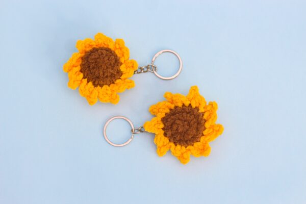 Crochet Sunflower Keychain