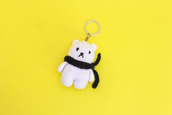 Crochet White Bear Keychain Copy