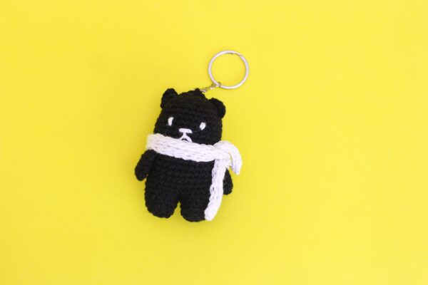 Crochet Black Bear Keychain