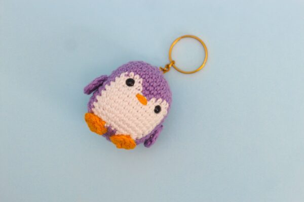 Crochet Penguin Keychain (purple)