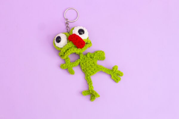 Crochet Frog Keychain Light Green