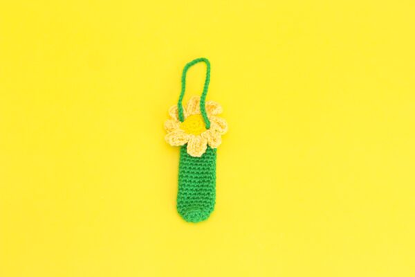 Crochet Lip-balm Holder (one piece) Yellow